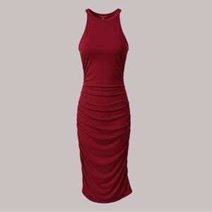 LAmade Red Sleeveless Midi Dress
